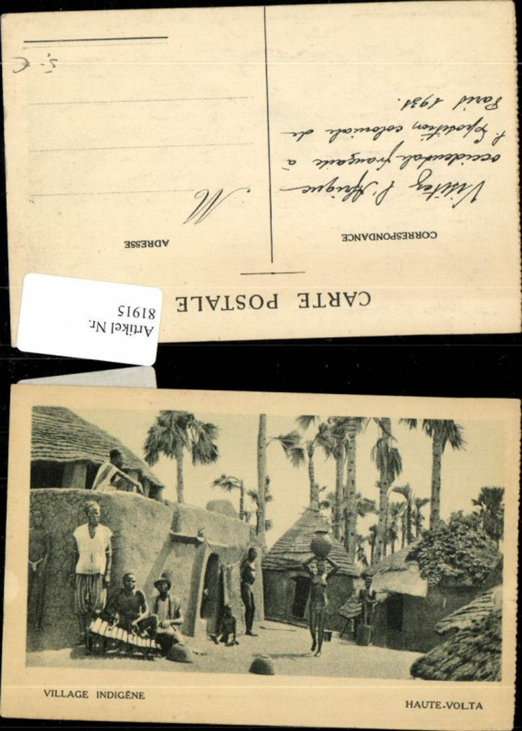 81915,Village Indigne Haute Volta Eingeborene Nude