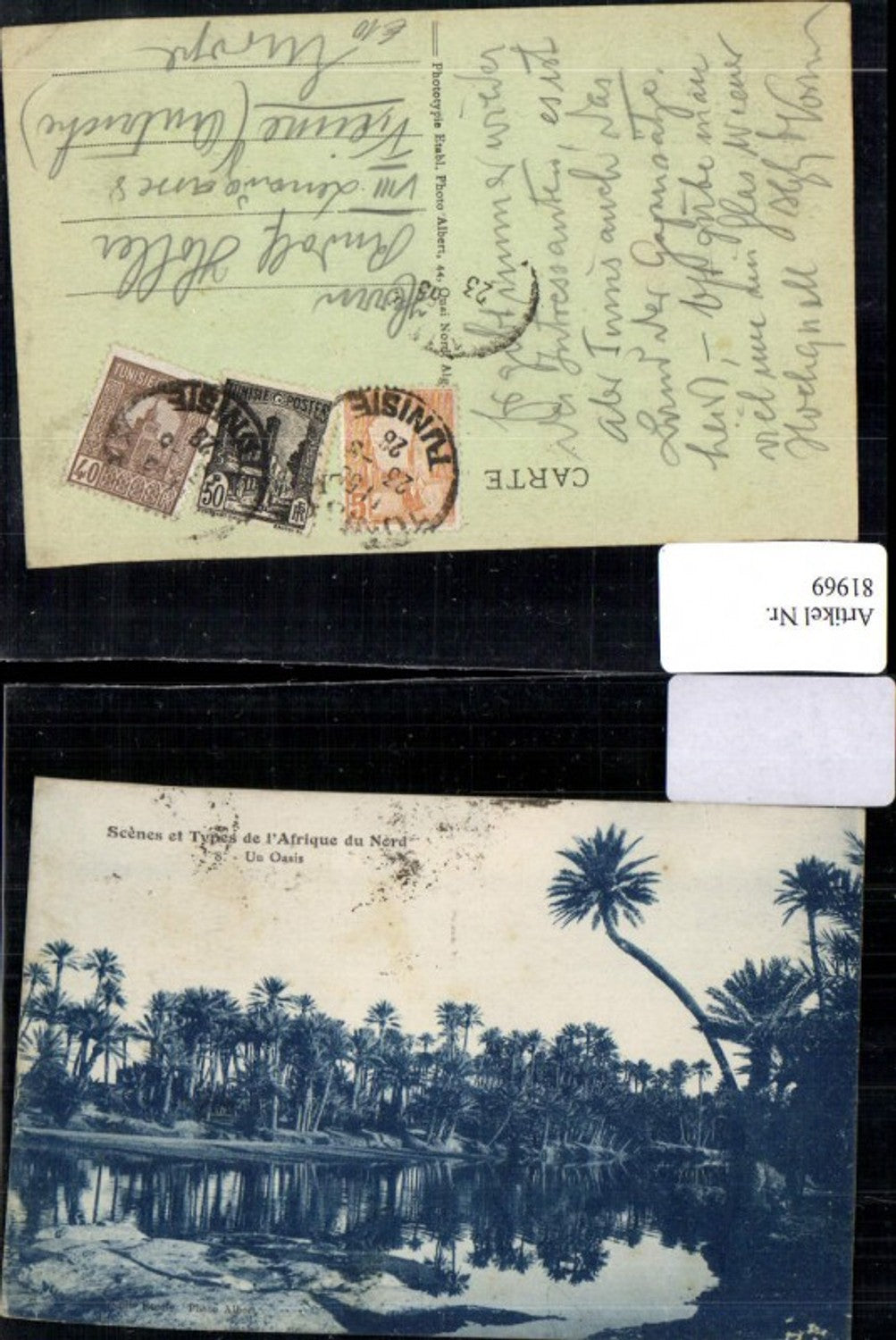 81969,Scenes et Types Afrique de Nord Un Oasis Oase Wüste