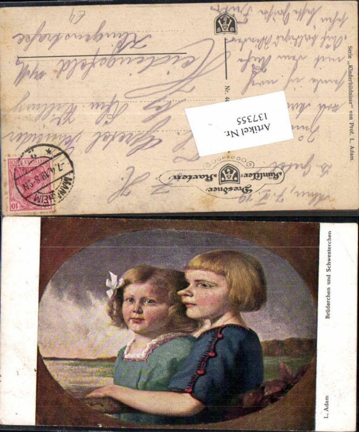 137355,L. Adam Brüderchen und Schwesterchen Dresdner Künstler Karte