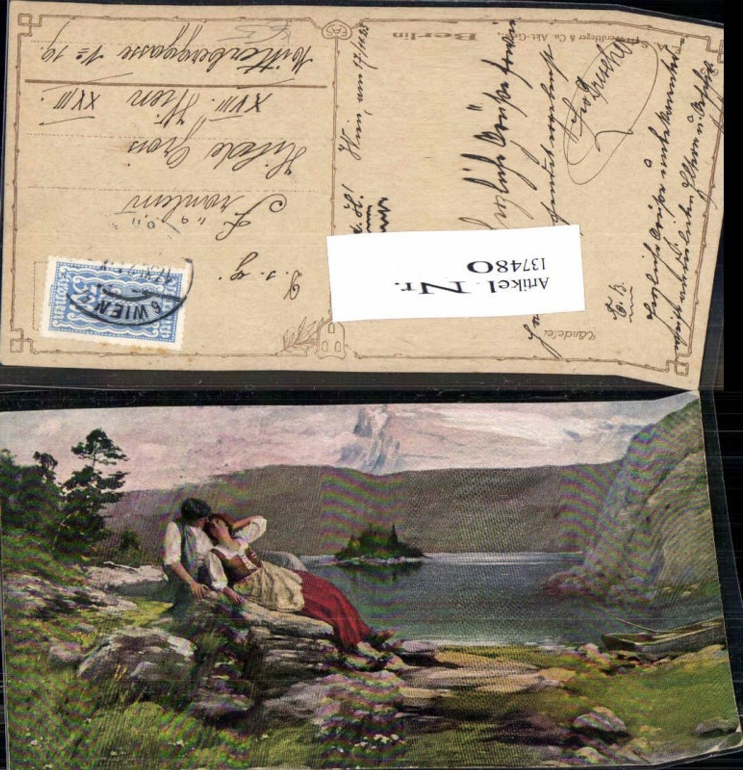 137480,E. Schneider Bauern Landschaft See