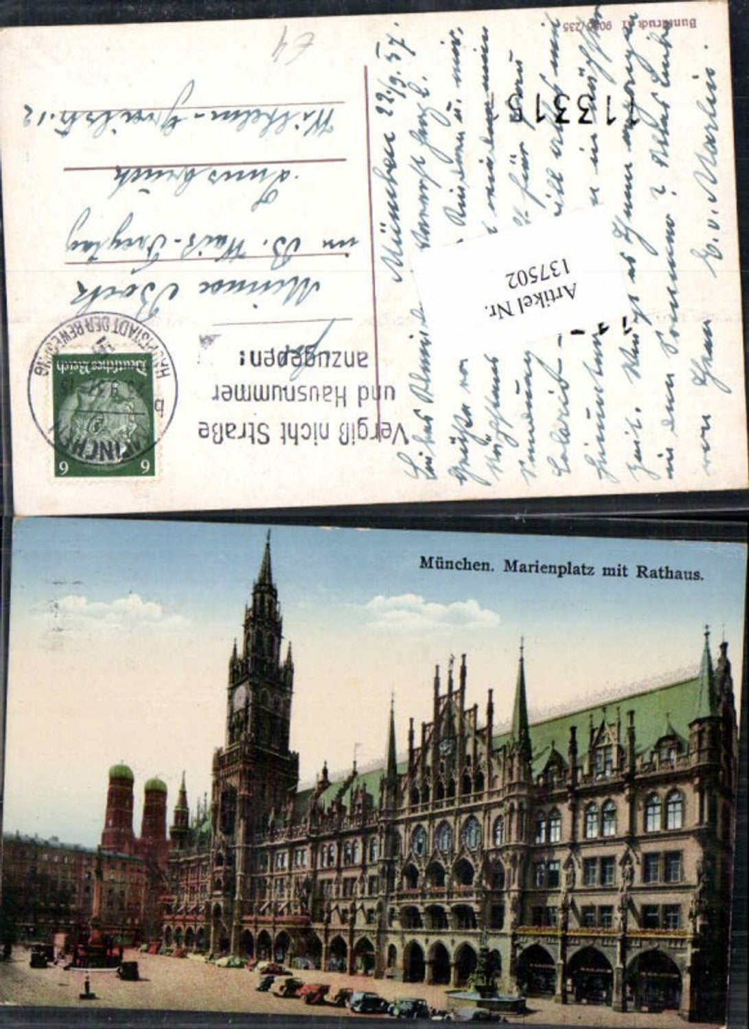 137502,München Marienplatz Rathaus 1935