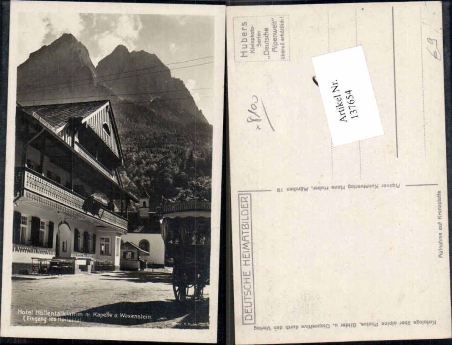137654,Hotel Höllentalklamm Garmisch Partenkirchen pub HUber 10016