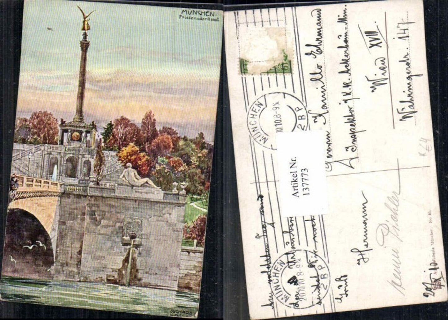 137773, Munich Peace Monument Richard Wagner signed.
