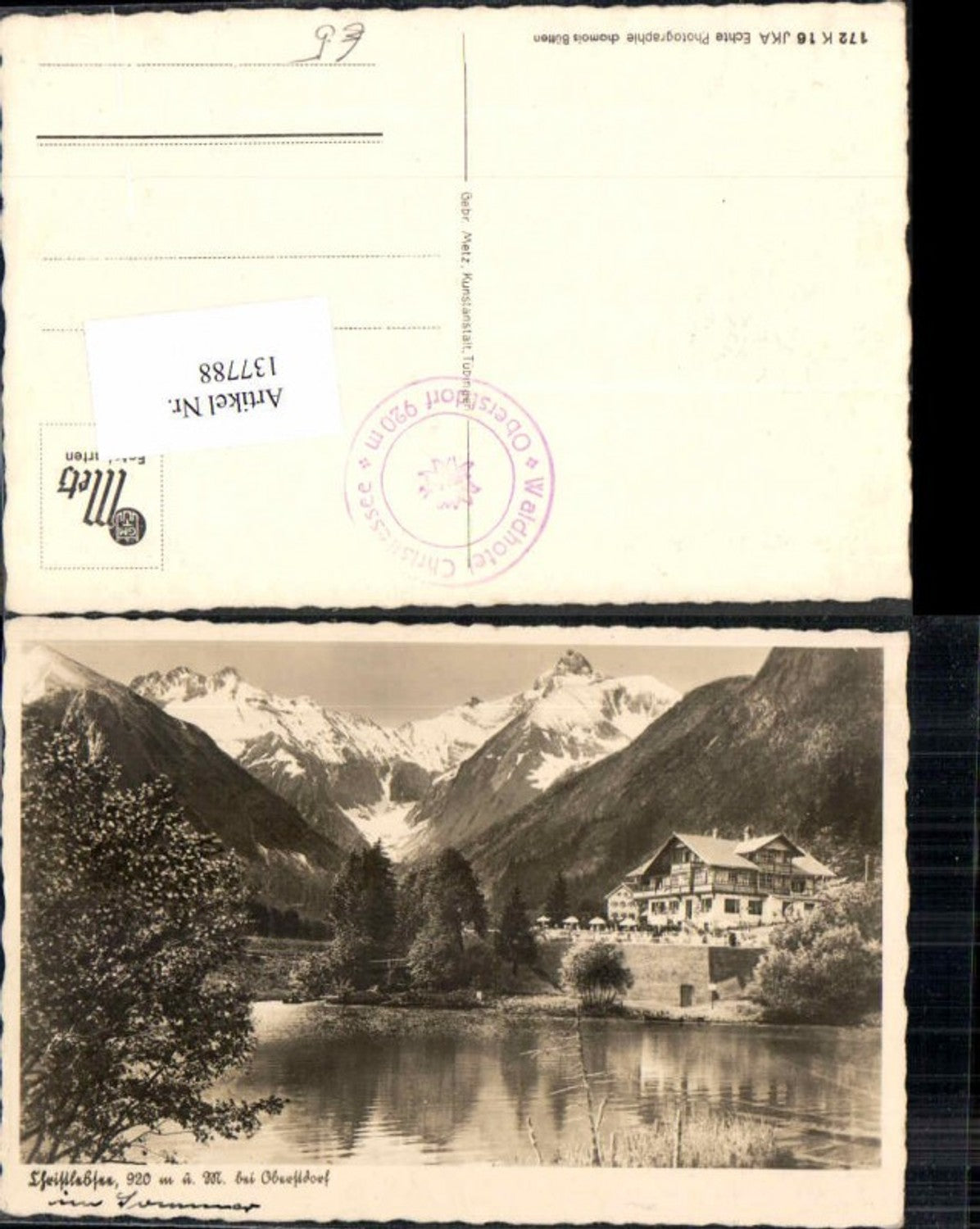 137788,Christlessee bei Oberstdorf 1940 Hotel