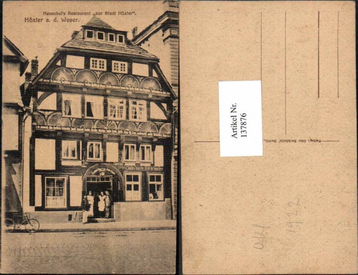 137876,Höxter a.d. Weser Restaurant Henschel Stadt Höxter 1920