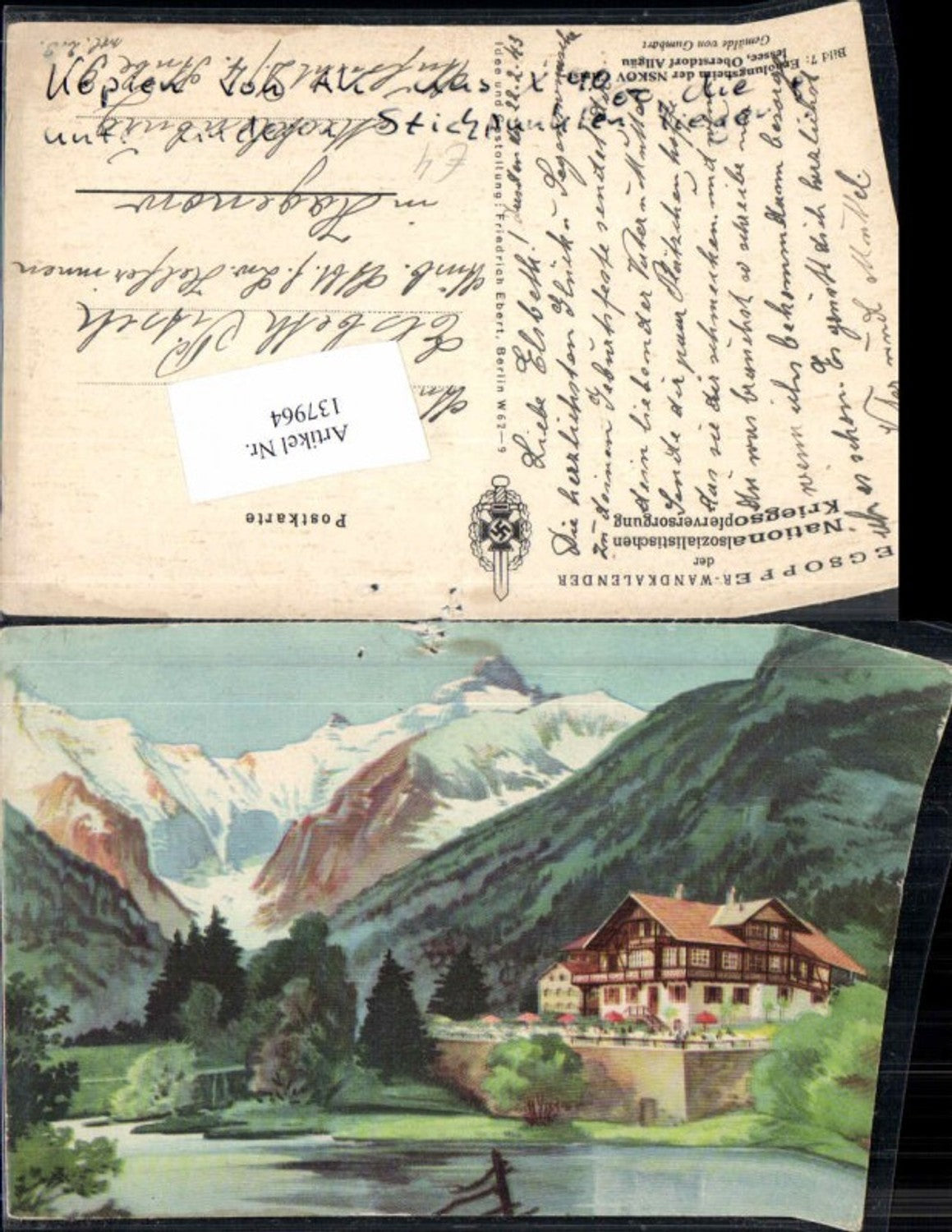 137964,Christlesee Oberstdorf im Allgäu signiert Gumbart Kriegsopferversorgung