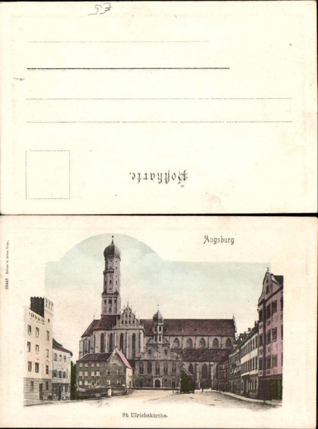 138008,Augsburg St Ulrichskirche Prägekarte 1900