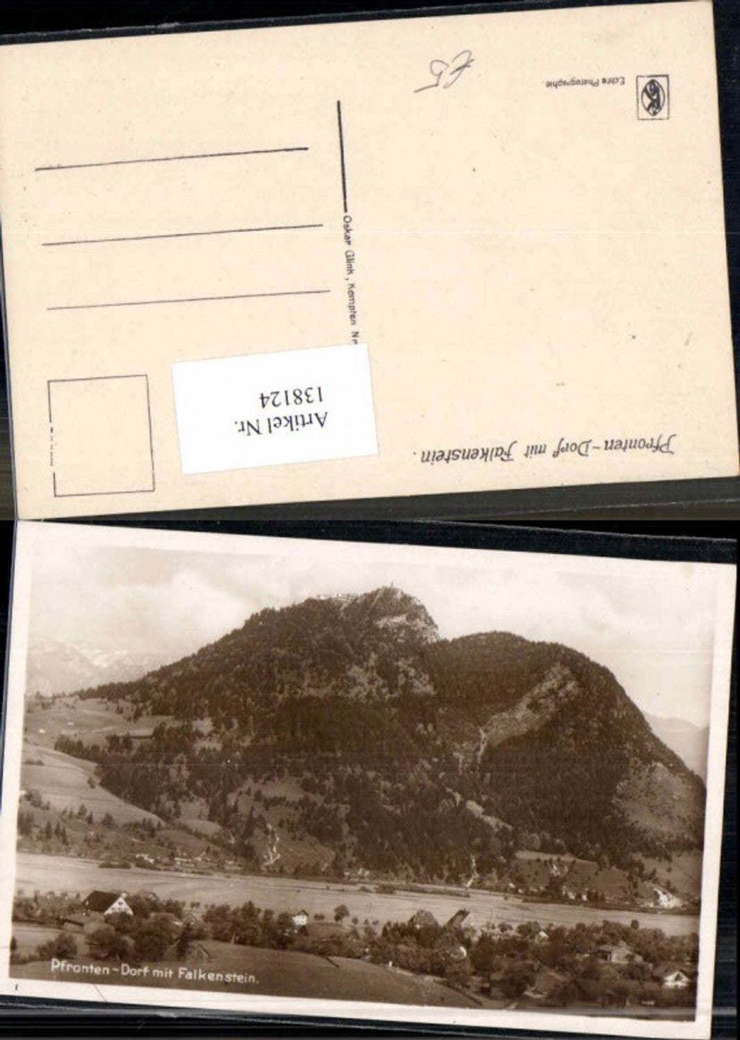 138124, Pfronten village with Falkenstein 1920