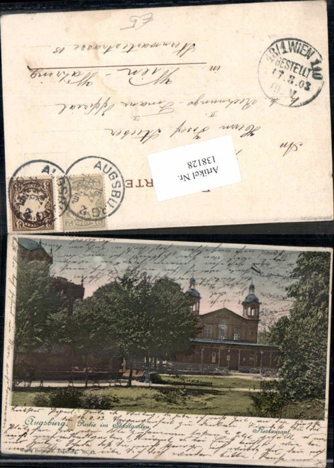 138128,Augsburg Partie im Stadtgarten Restaurant 1900