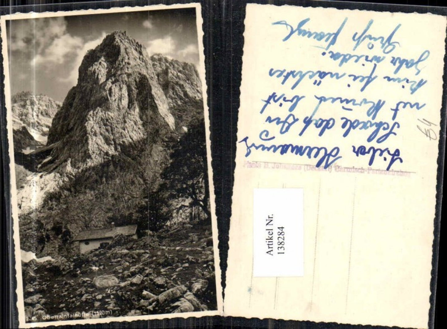138284,Oberraintalhütte bei Garmisch Partenkirchen Fotokarte