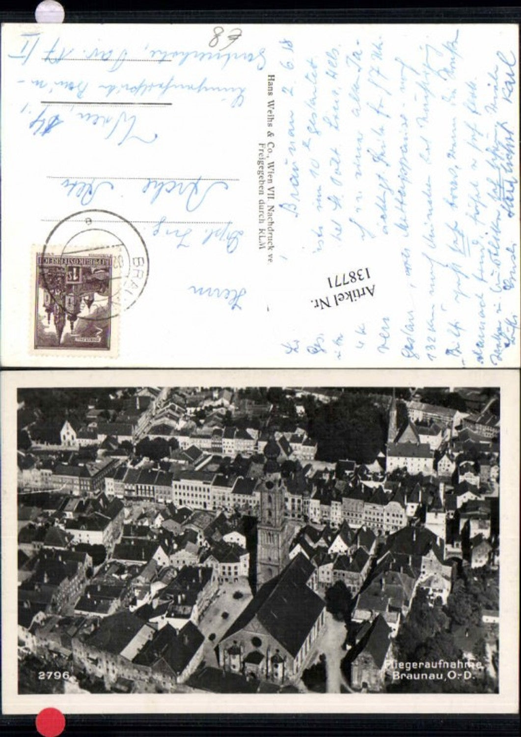 138771,Fliegeraufnahme Braunau am Inn 1940