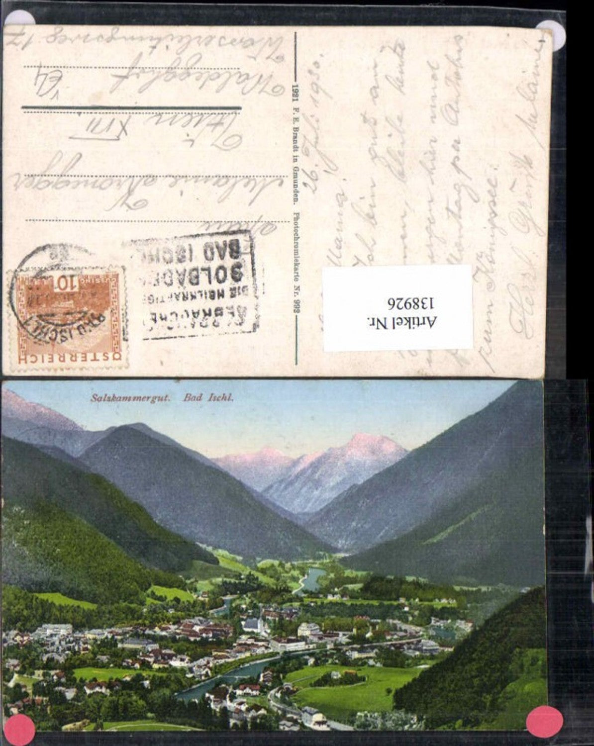 138926,Salzkammergut Bad Ischl Brandt Nr 992