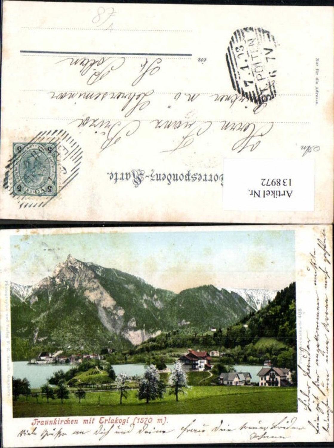 138972,Traunkirchen m. Erlakogl Traunsee Brandt 408