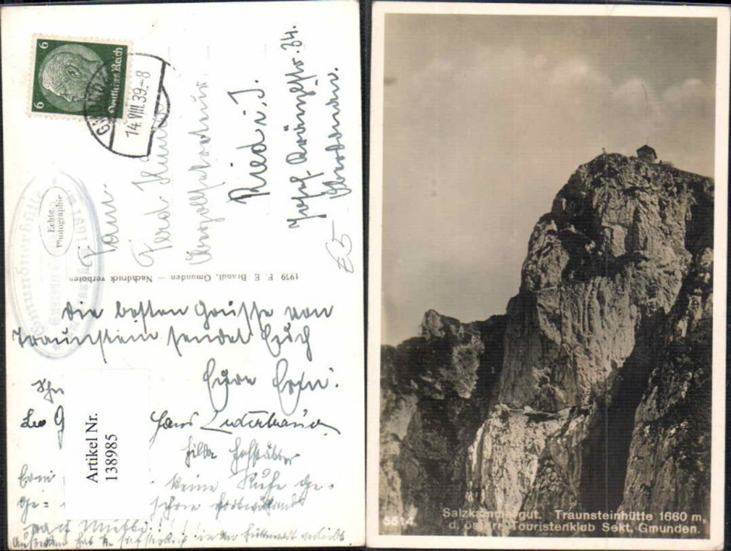 138985,Traunsteinhütte Traunstein bei Gmunden pub Brandt 5514