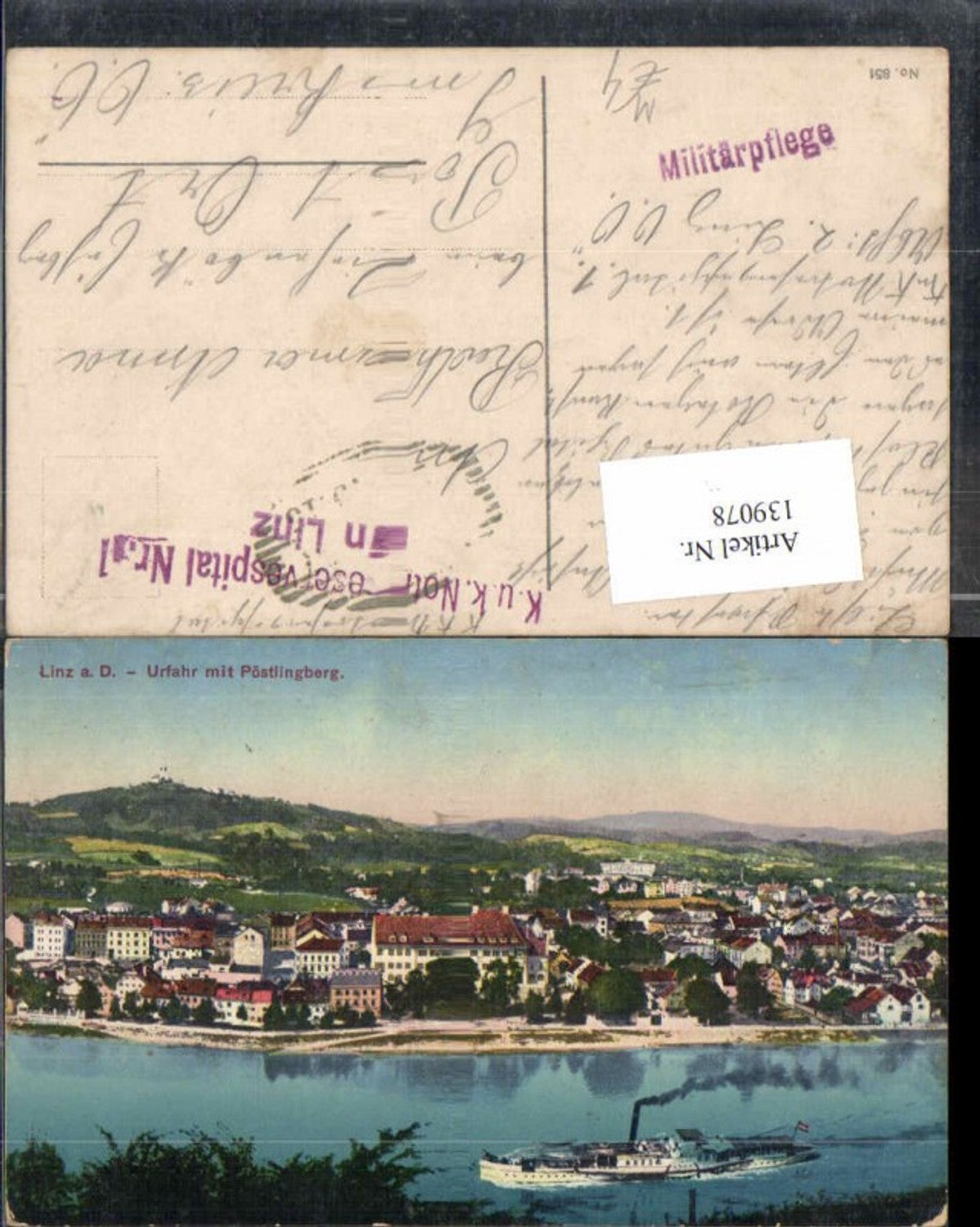 139078,Linz a.d. Donau Pöstlingberg Urfahr Dampfer