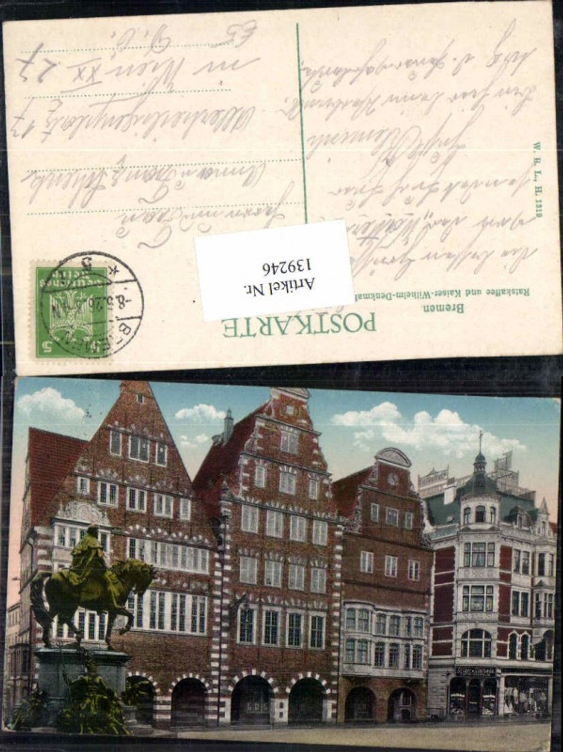 139246,Bremen Ratskaffee Kaiser Wilhelm Denkmal