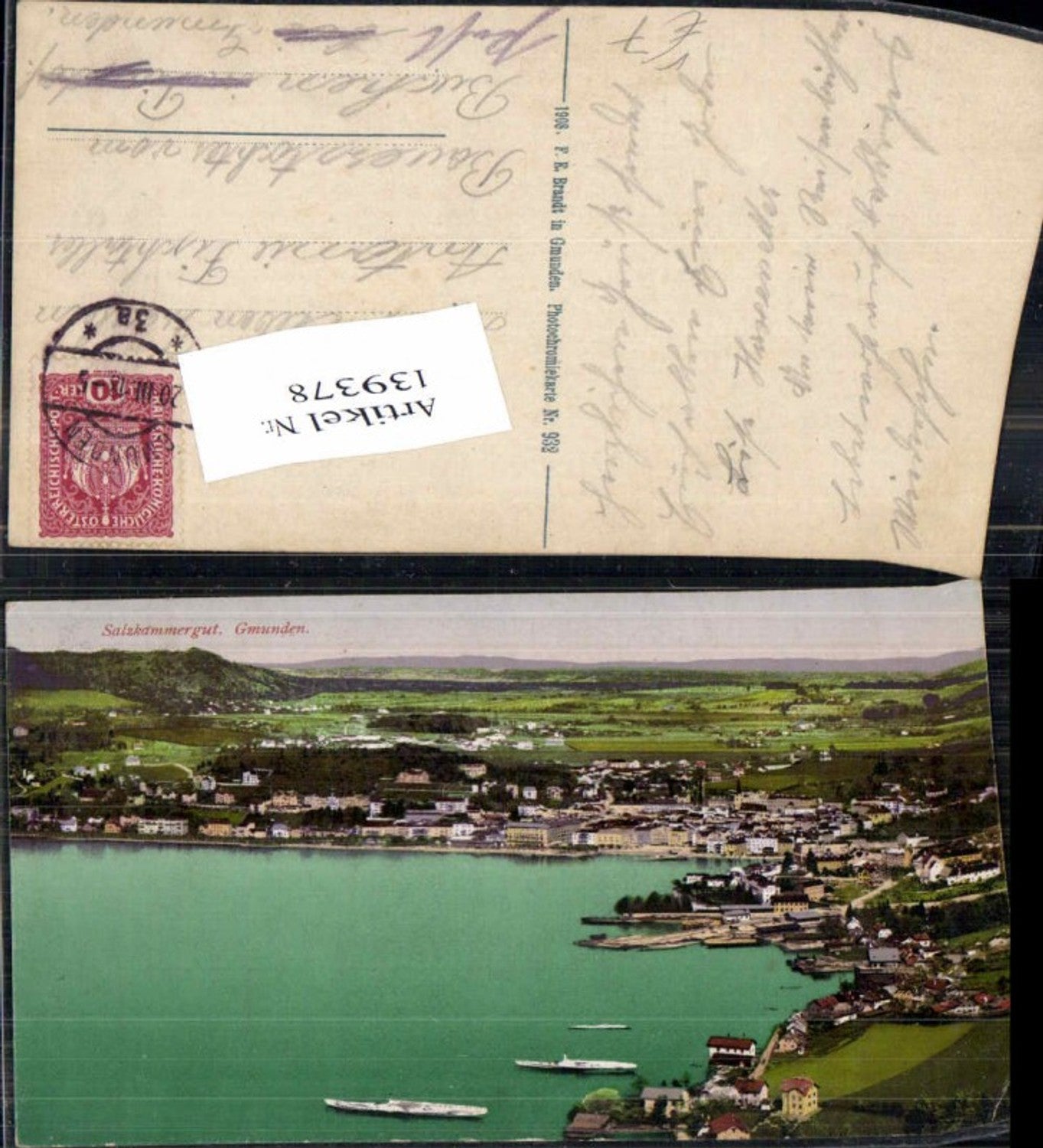 139378,Salzkammergut Gmunden am Traunsee Brandt 932