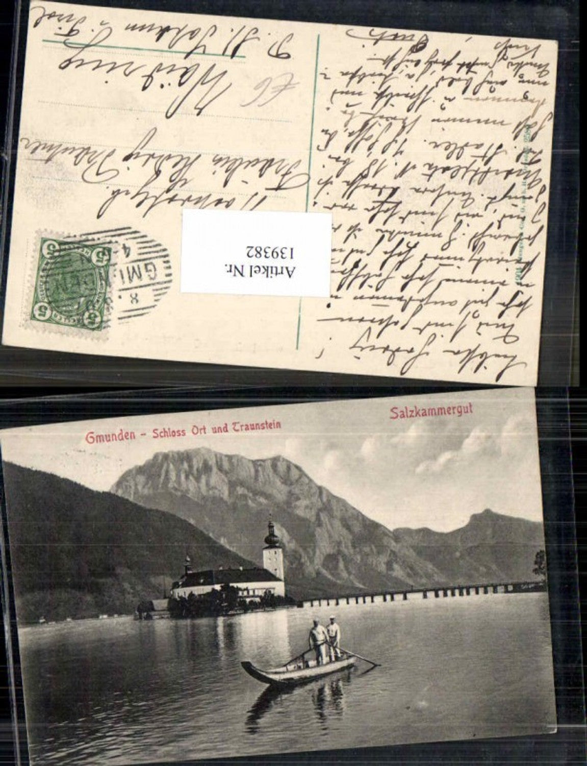139382,Salzkammergut Gmunden Schloss Ort m. Boot Traunstein Stengel Co 2589