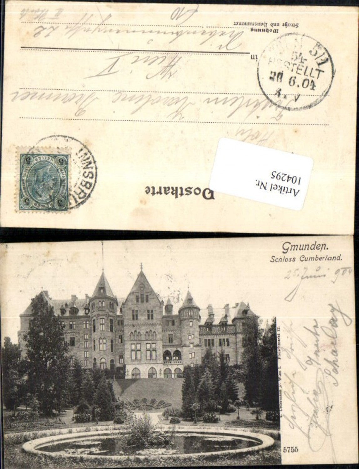 104295,Gmunden am Traunsee Schloss Cumberland Detailansicht