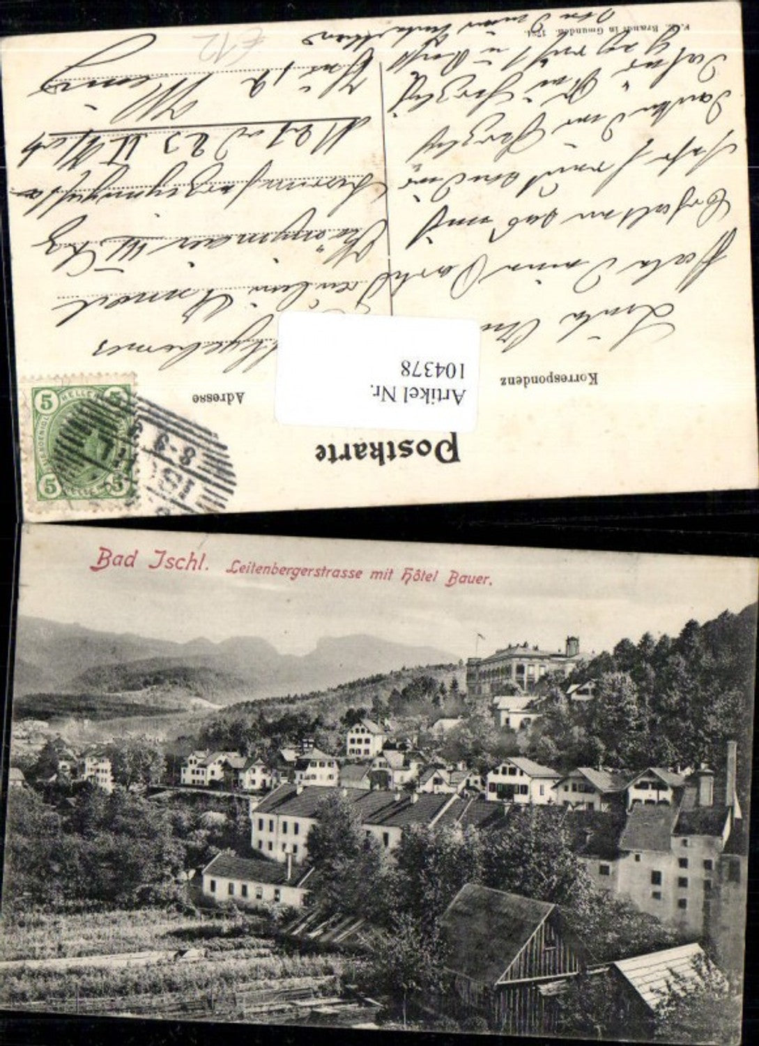 104378,Bad Ischl Leitenbergerstraße mit Hotel Bauer