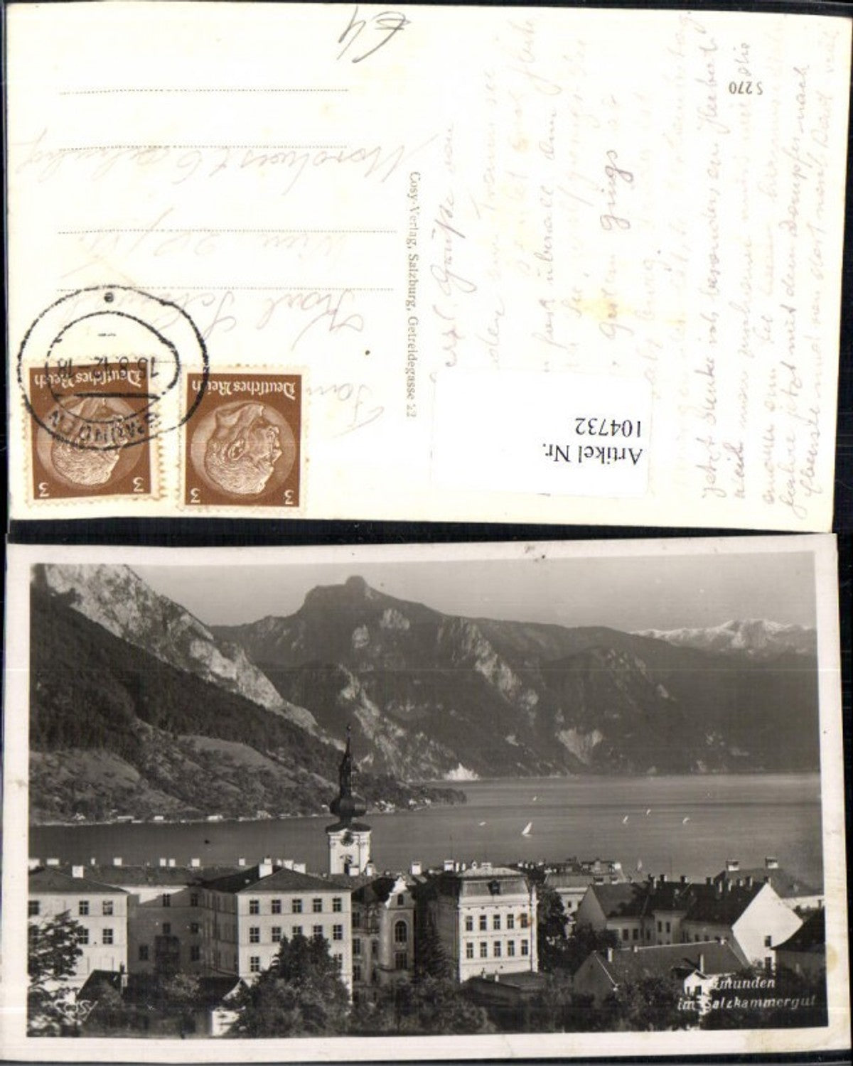 104732,Gmunden am Traunsee Salzkammergut Ortsansicht pub Cosy Verlag