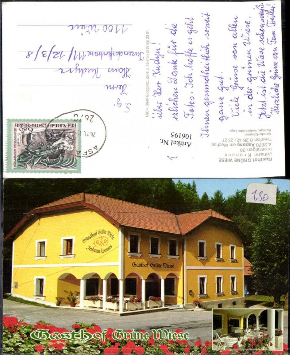 106195,Gasthof Grüne Wiese Detailansicht in Aspang am Wechsel