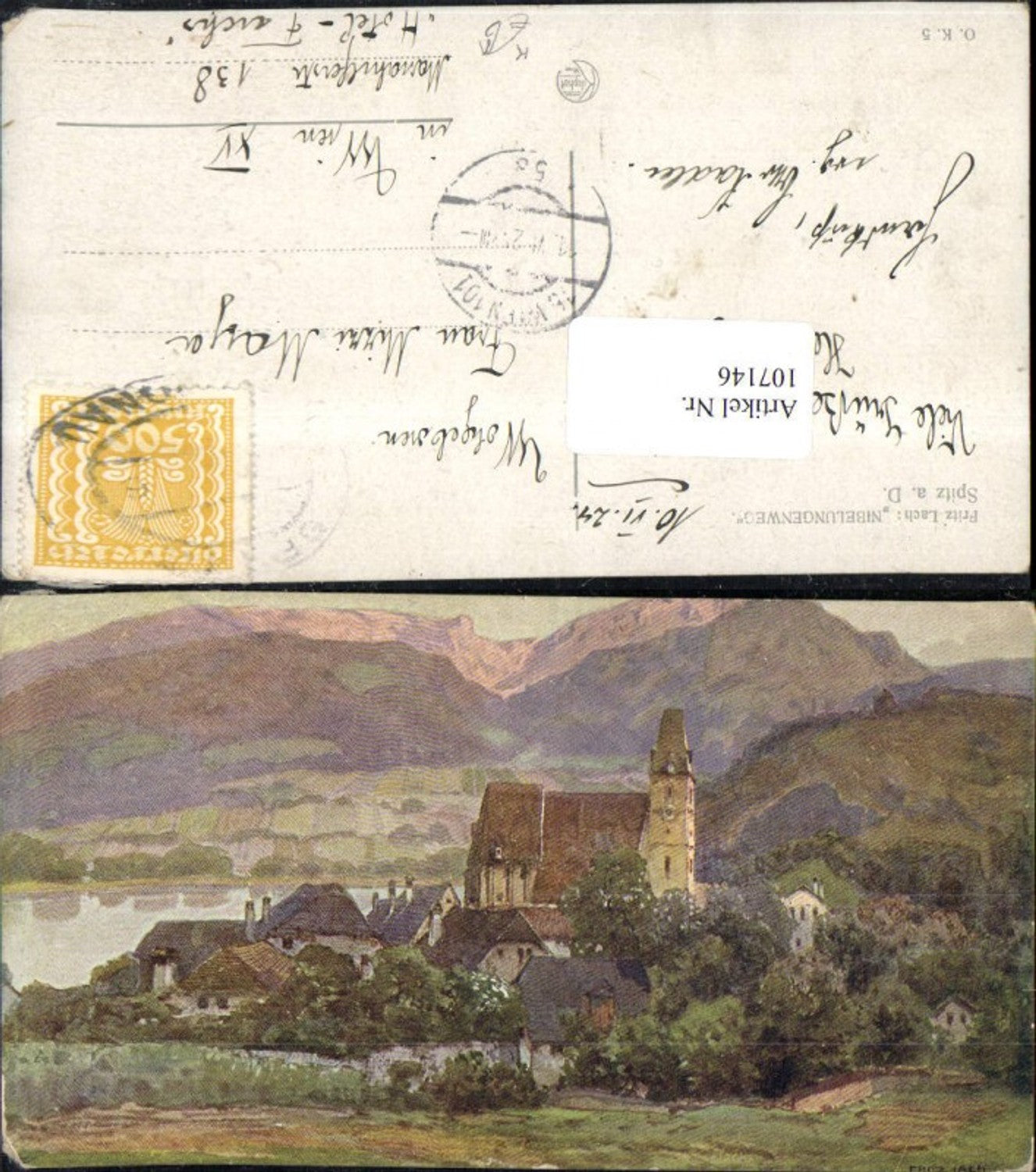107146,Künstlerkarte Fritz Lach Nibelungenweg Spitz a.d. Donau Wachau