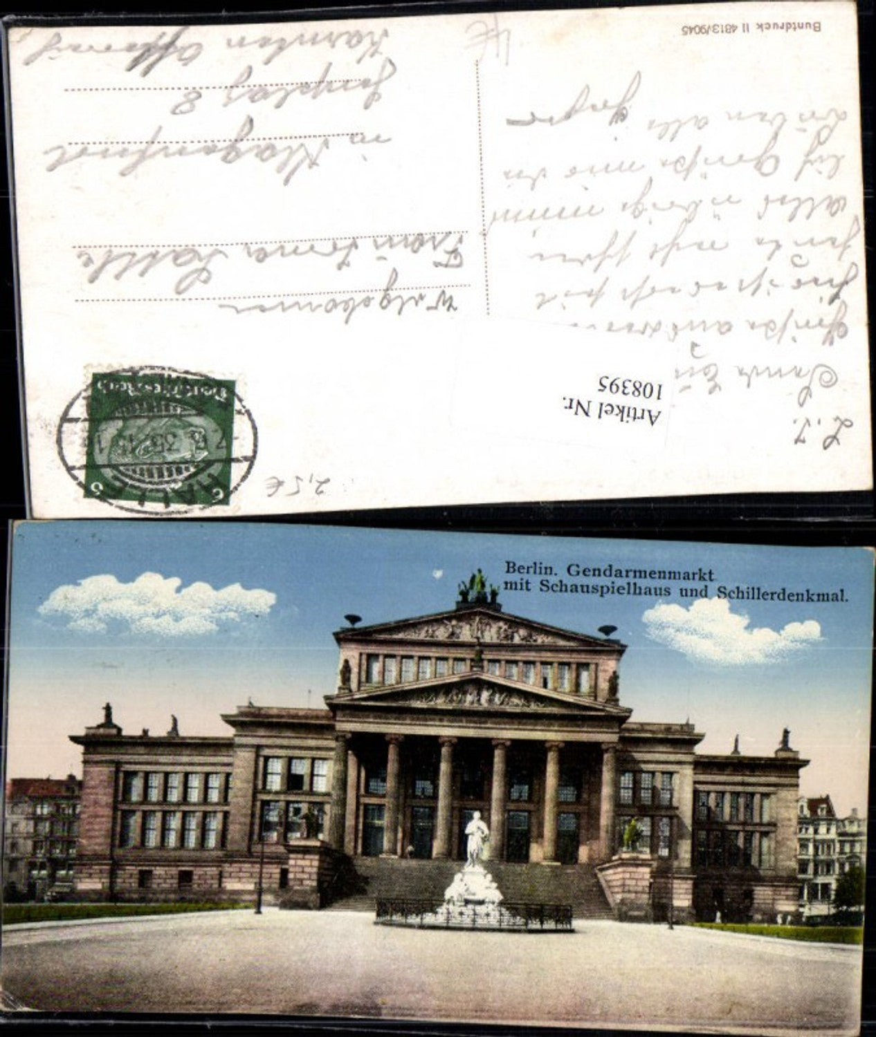 108395,Berlin Gendarmenmarkt mit Schauspielhaus u. Schillerdenkmal