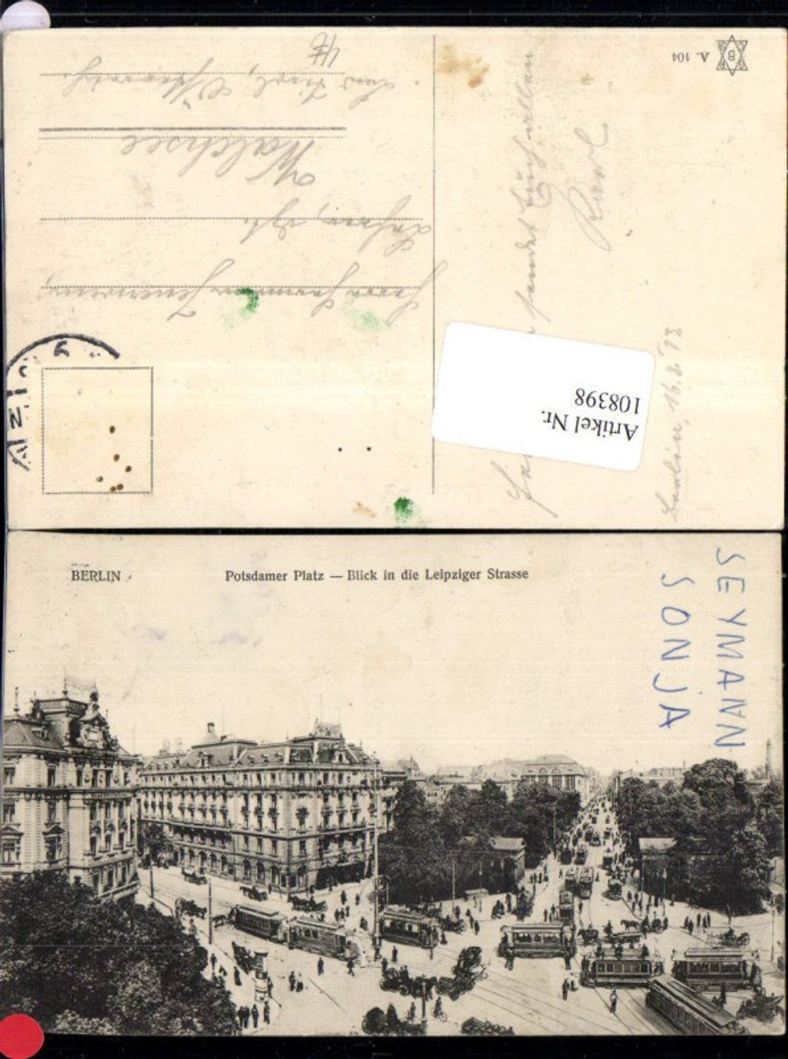 108398,Berlin Potsdamer Platz Blick i.d. Leipziger Straße