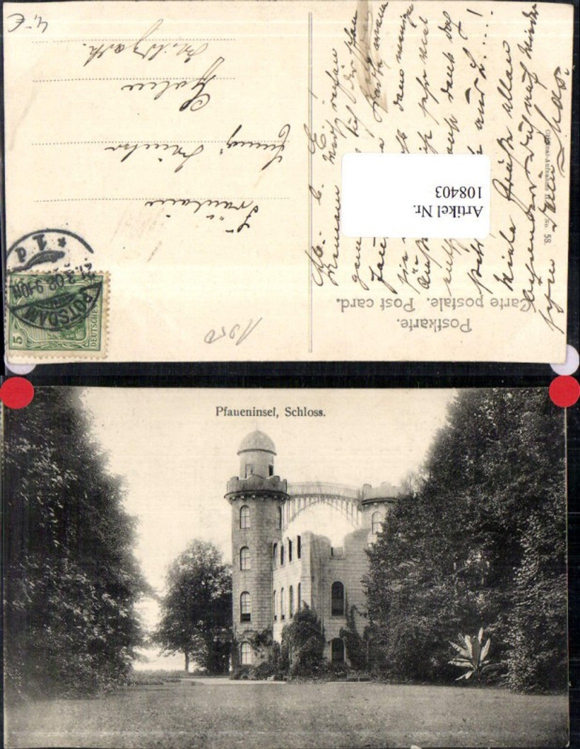 108403,Berlin Die Pfaueninsel Schloss Detailansicht