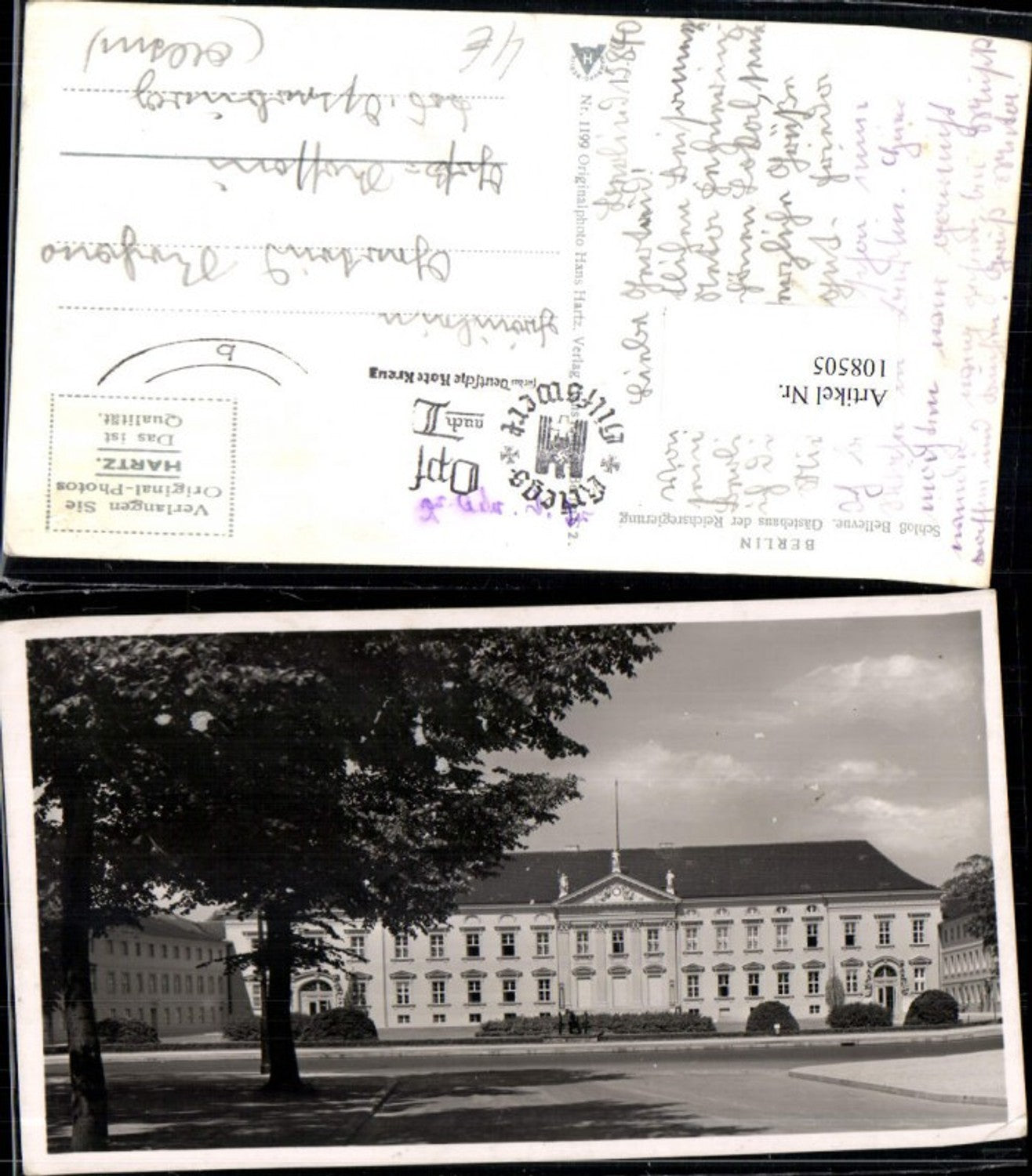 108505,Foto AK Berlin Schloss Bellevue Gästehaus der Reichsregierung