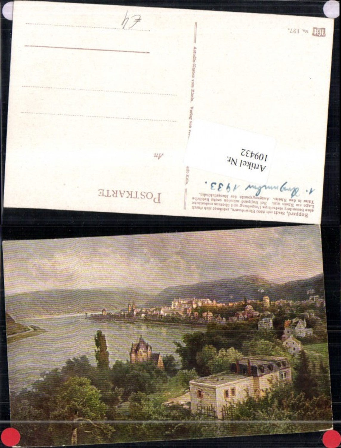 109432,Künstlerkarte Boppard Ortsansicht