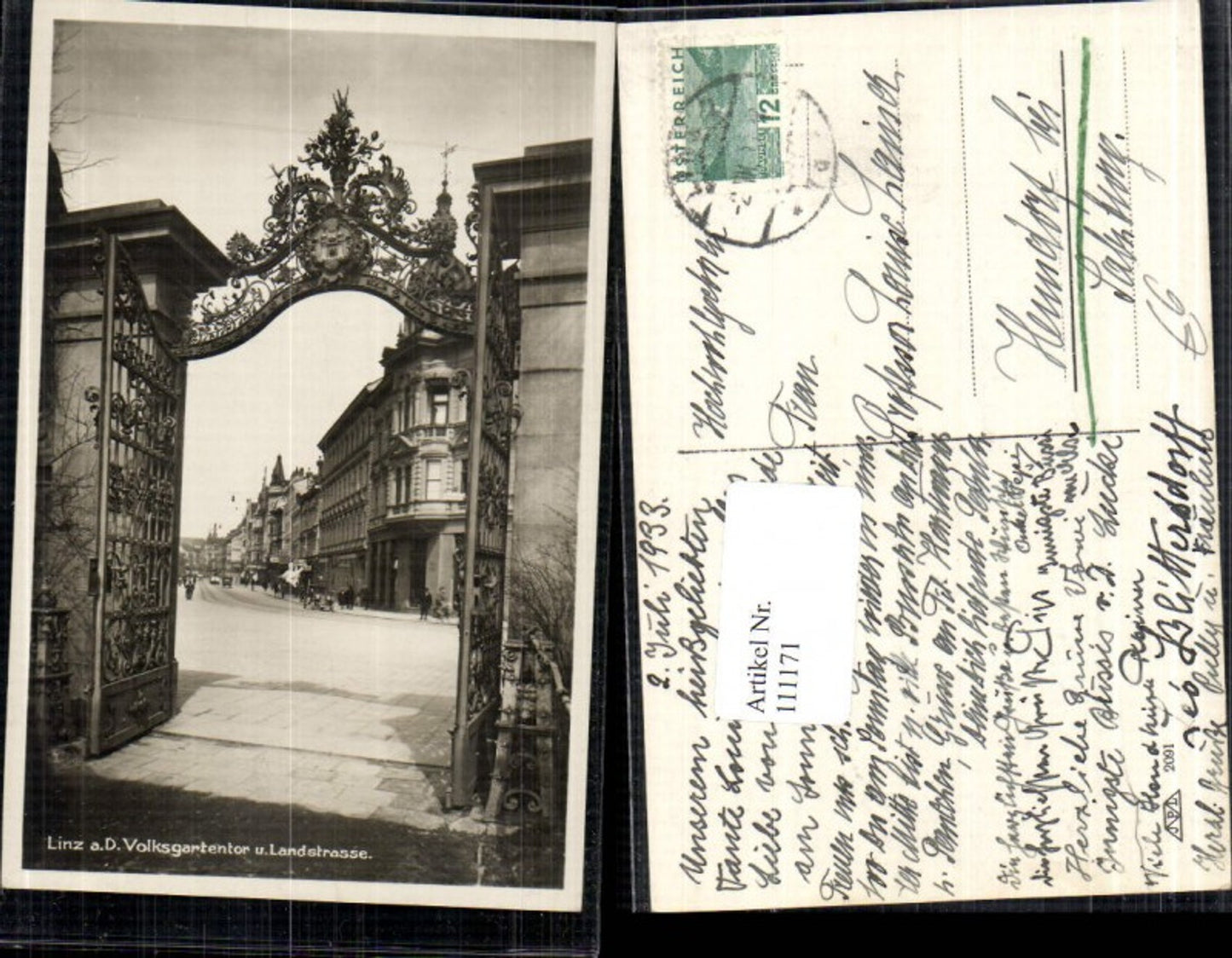 111171,Linz a.d. Donau Volksgartentor und Landstraße