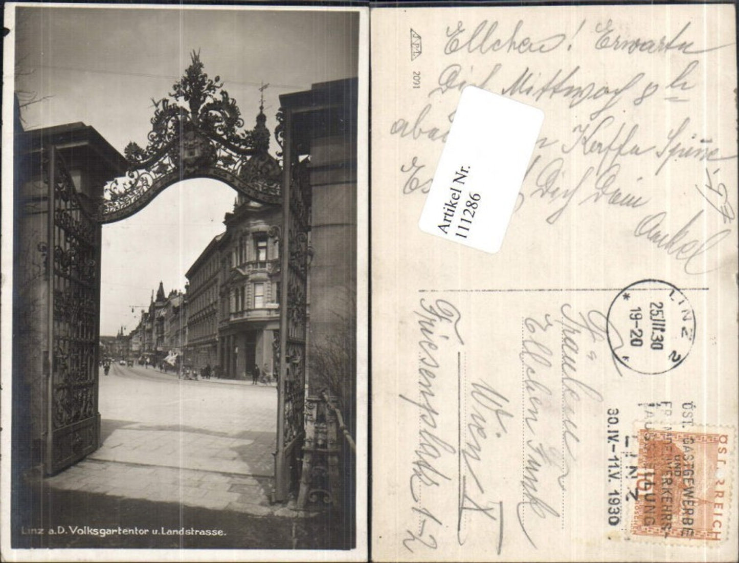 111286,Linz a.d. Donau Volksgarten und Landstraße