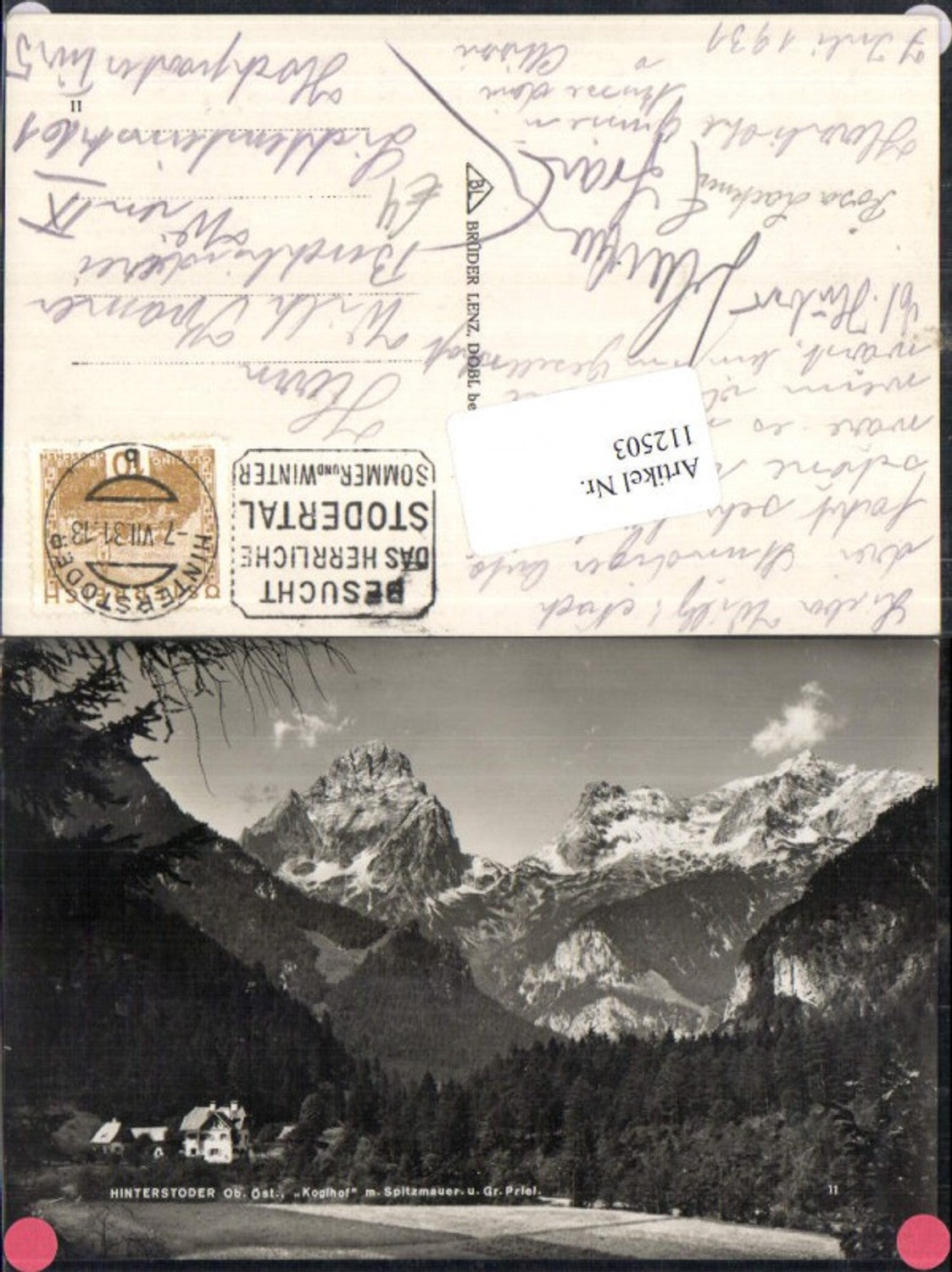 112503,Hinterstoder Koglhof Priel 1930