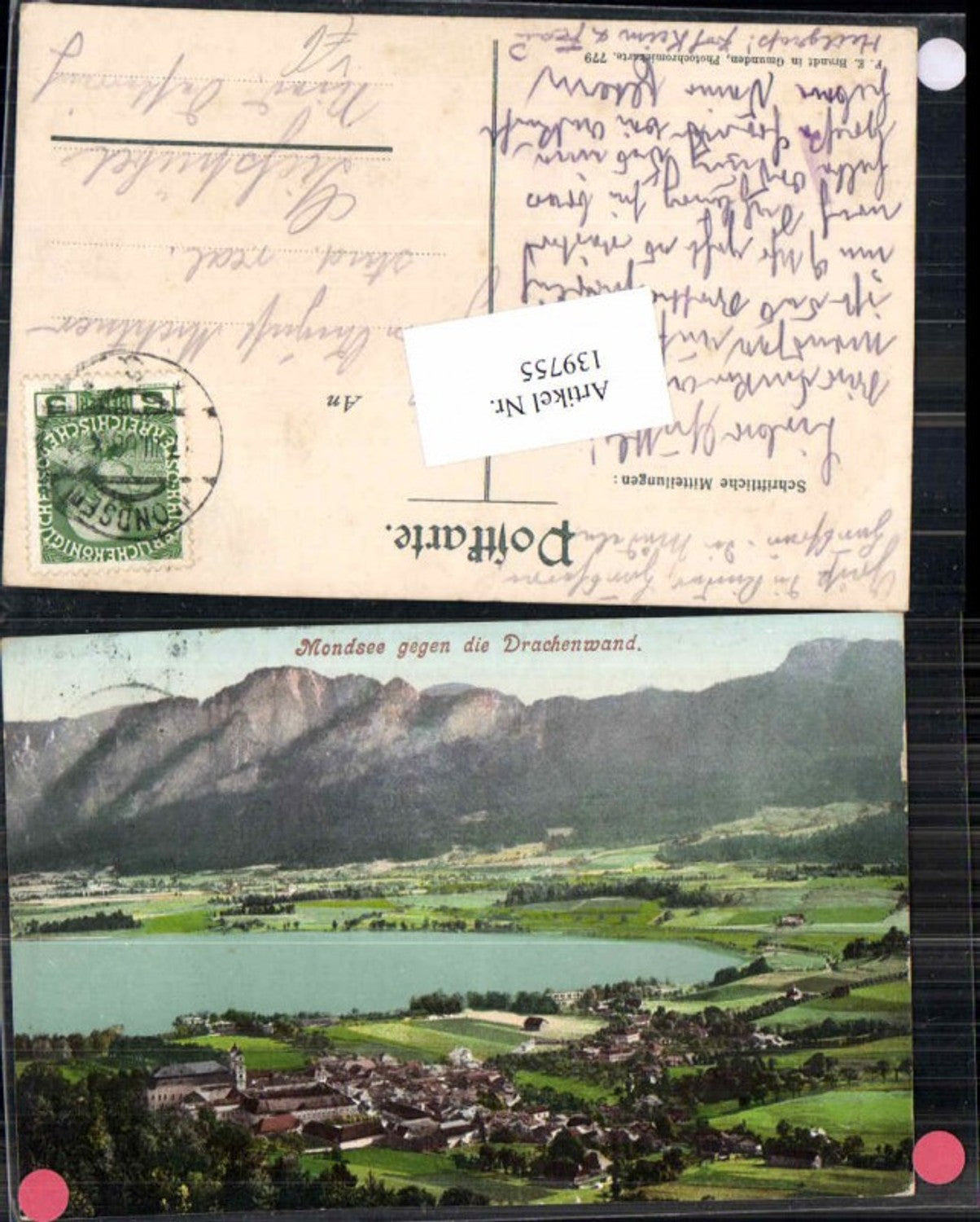 139755,Mondsee gegen Drachenwand pub Brandt Nr 779