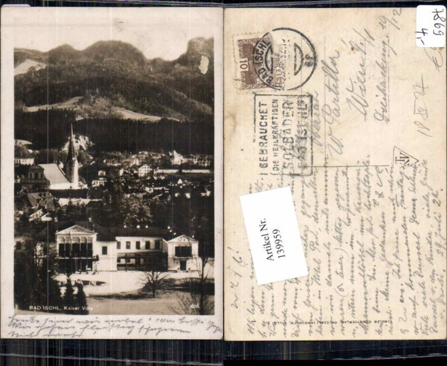 139959,Ischl Kaiservilla 1920