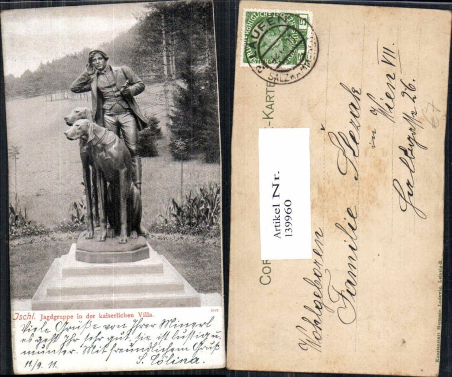 139960,Ischl Jagdgruppe in der Kaiserlichen Villa 1910