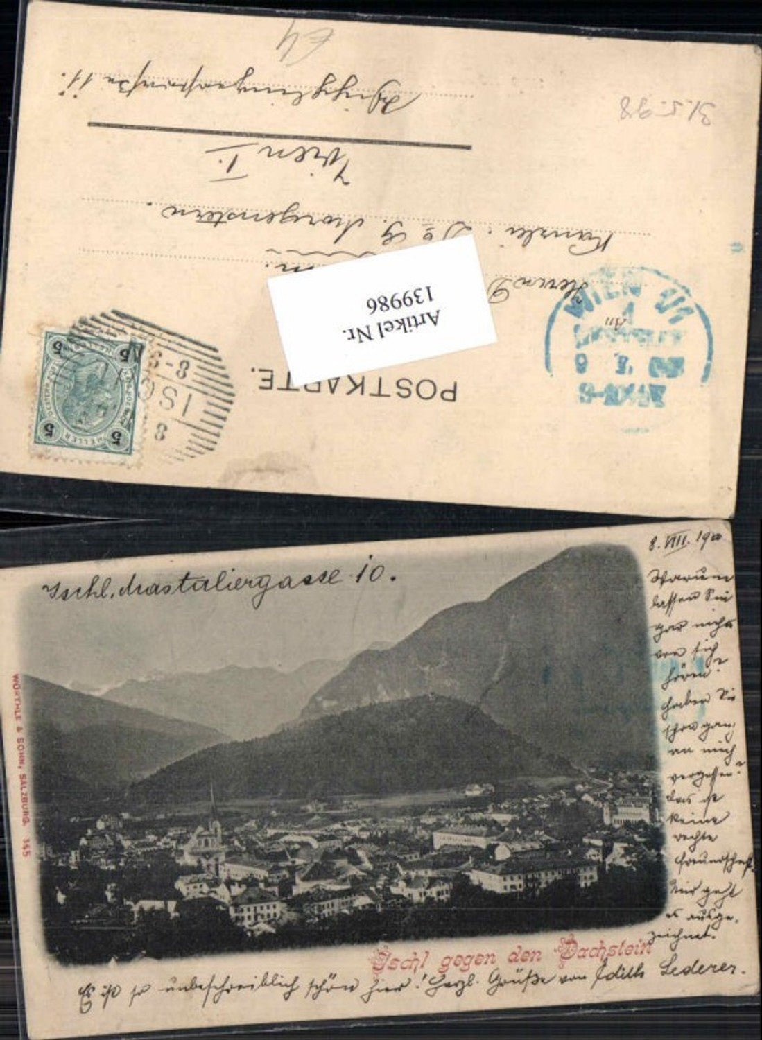 139986,Ischl gegen Dachstein 1900