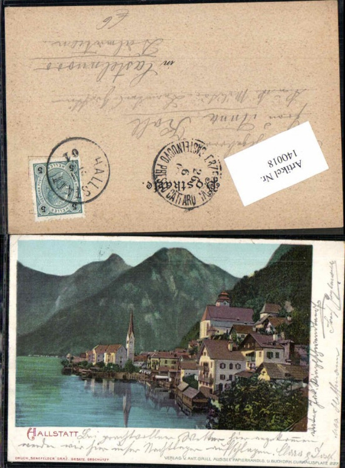 140018,Hallstatt Partie zum Ort 1900