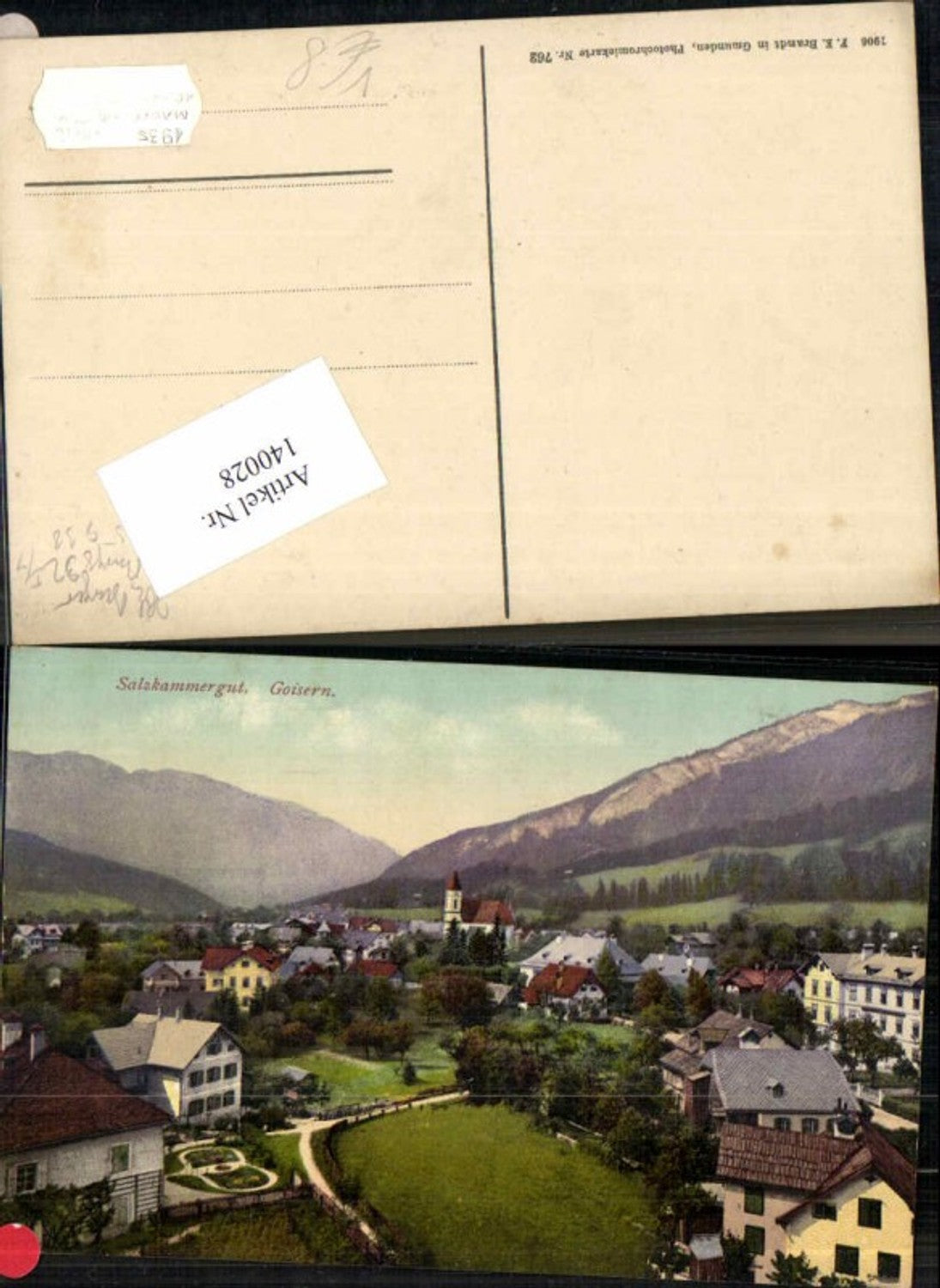 140028,Goisern Teilansicht im Ort 1910 Brandt Nr 762