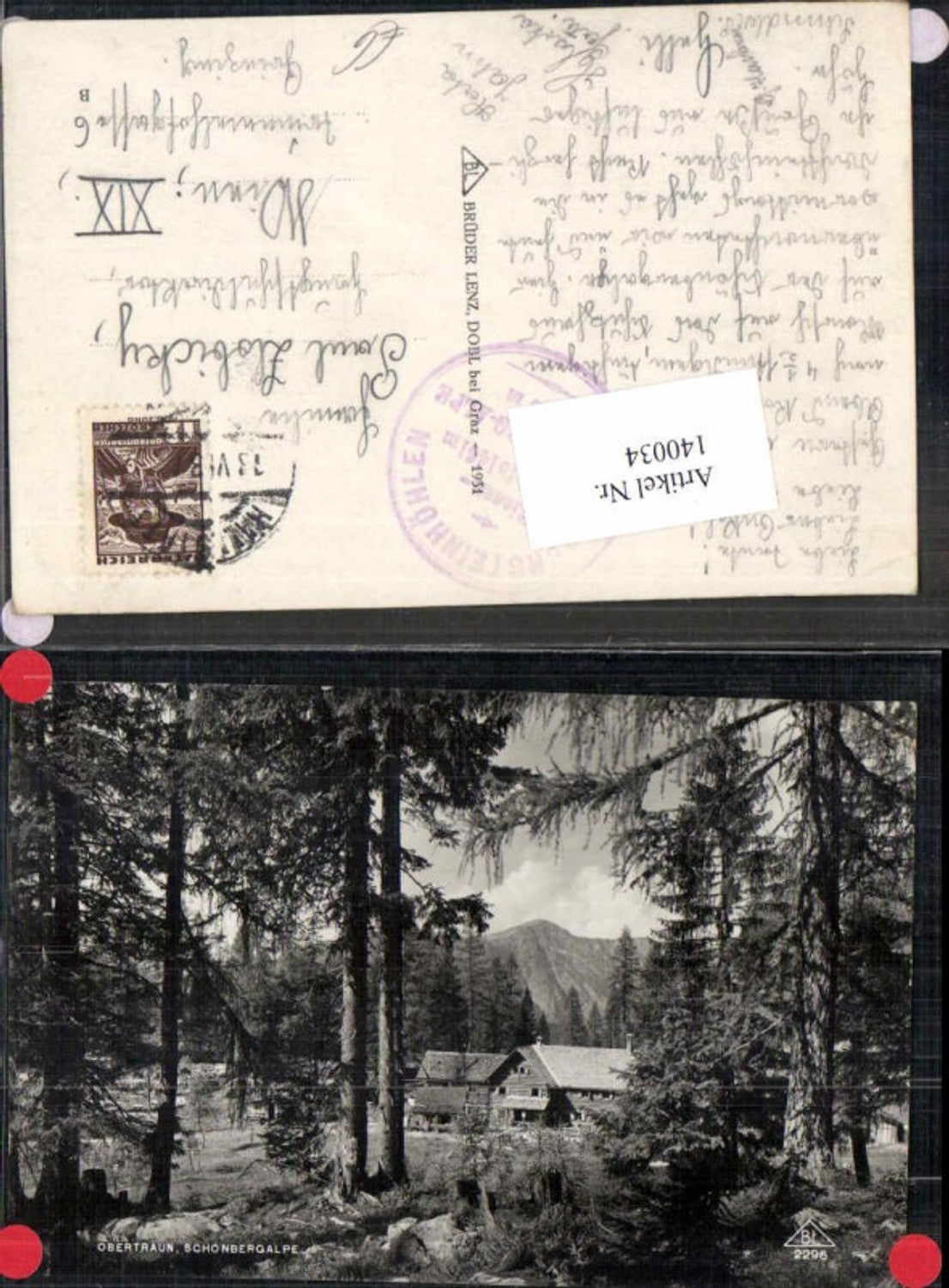 140034,Obertraun Schönbergalpe 1930