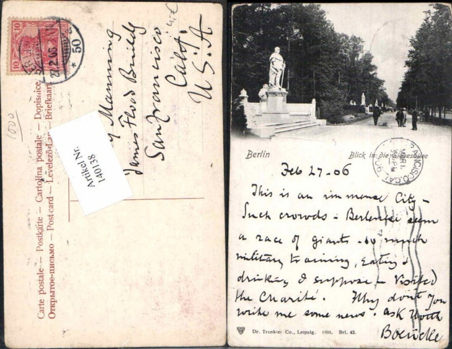 140138,Berlin Blick in die Siegesallee 1905