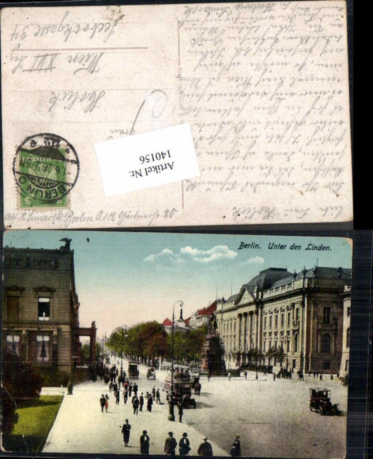 140156, Berlin Unter den Linden 1915