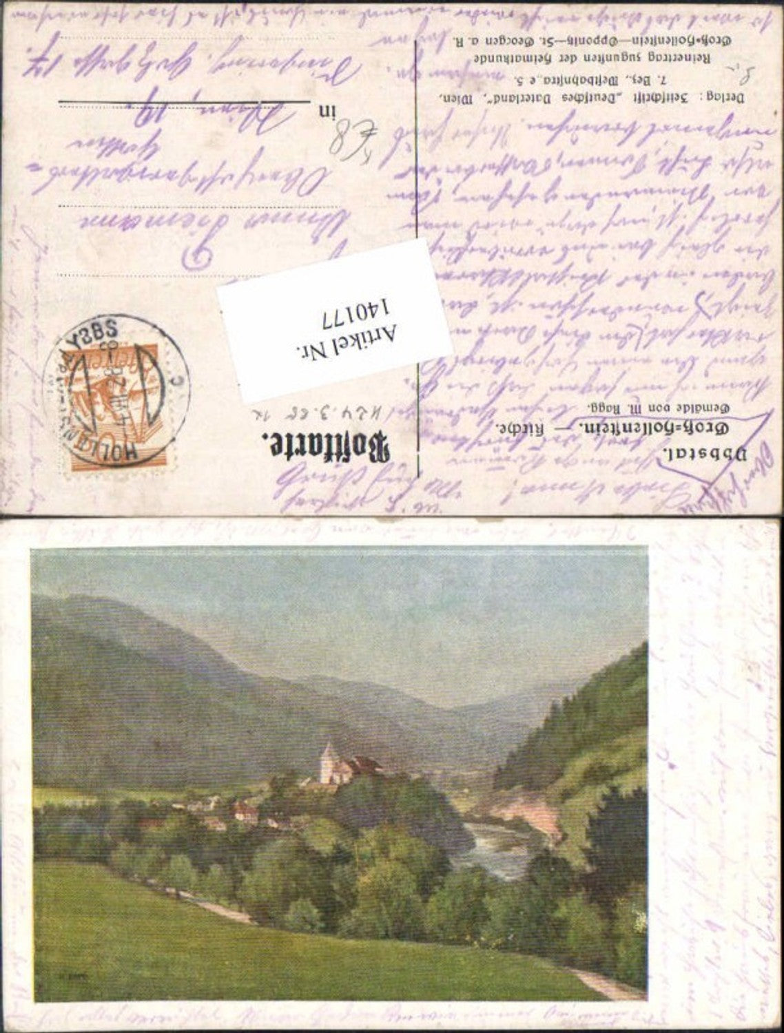 140177,Ybbstal Gross Hollenstein Kirche M. Ragg signiert