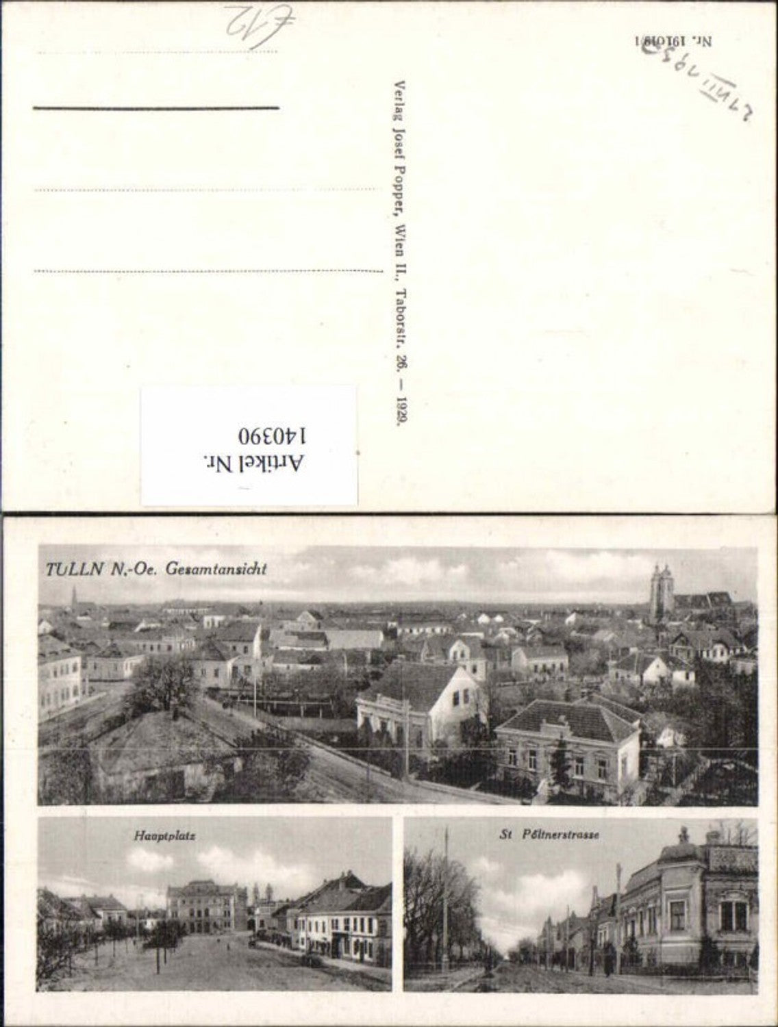 140390,Tulln Hauptplatz St Pöltnerstrasse 1929