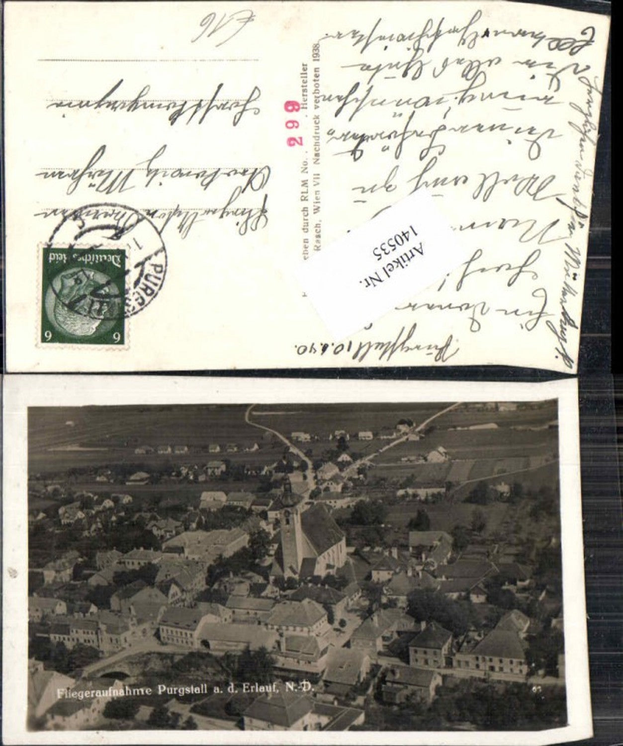 140535,Fliegeraufnahme Purgstall a.d. Erlauf 1940
