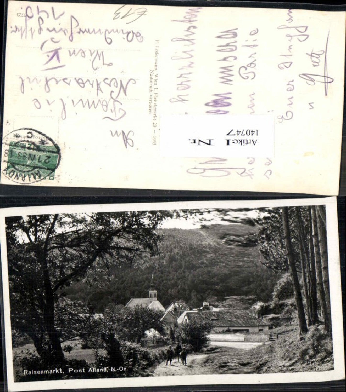 140747,Raisenmarkt bei Alland im Wienerwald 1930