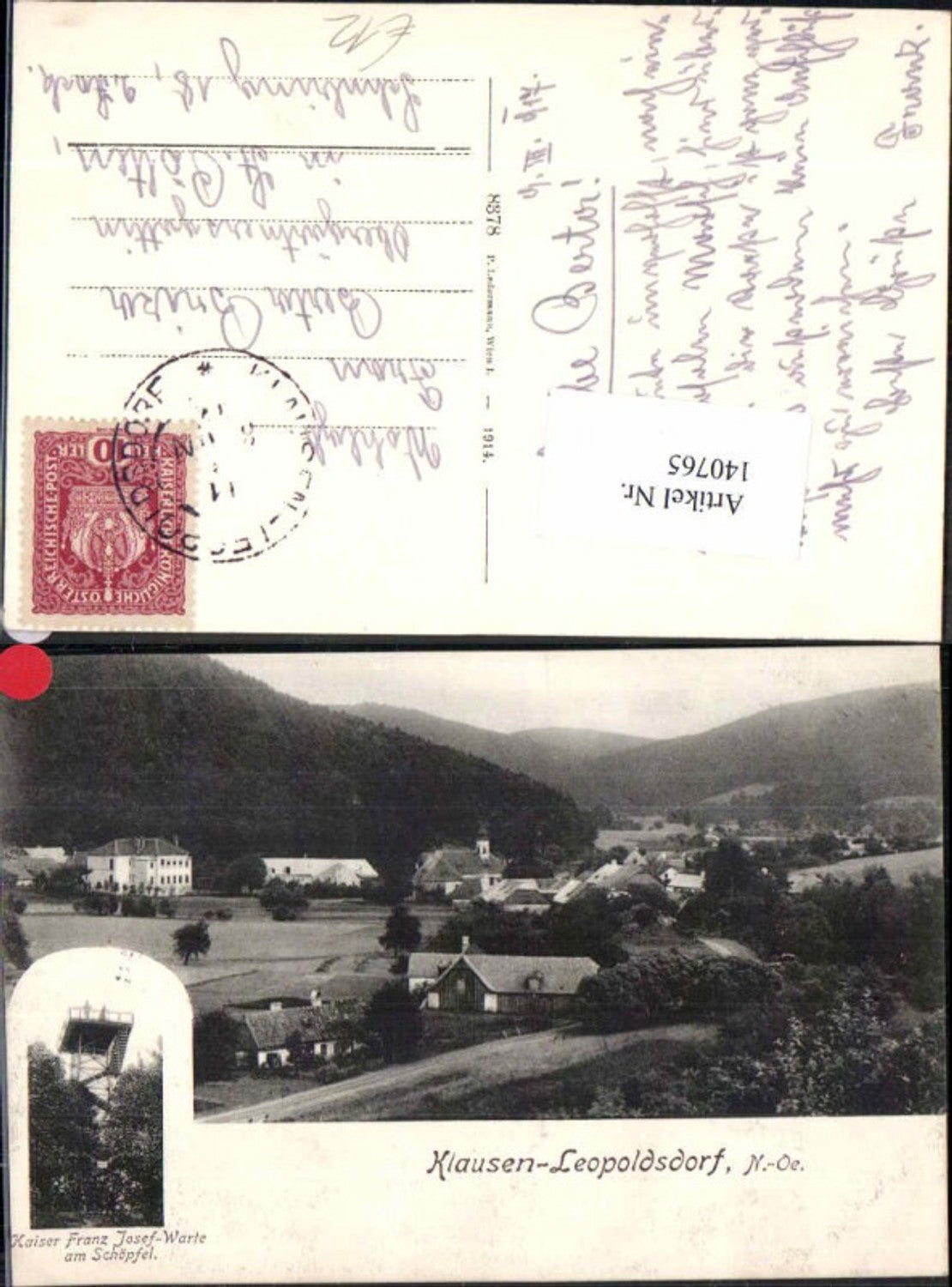 140765,Klausen Leopoldsdorf bei Wien Kaiser Franz Josef Warte