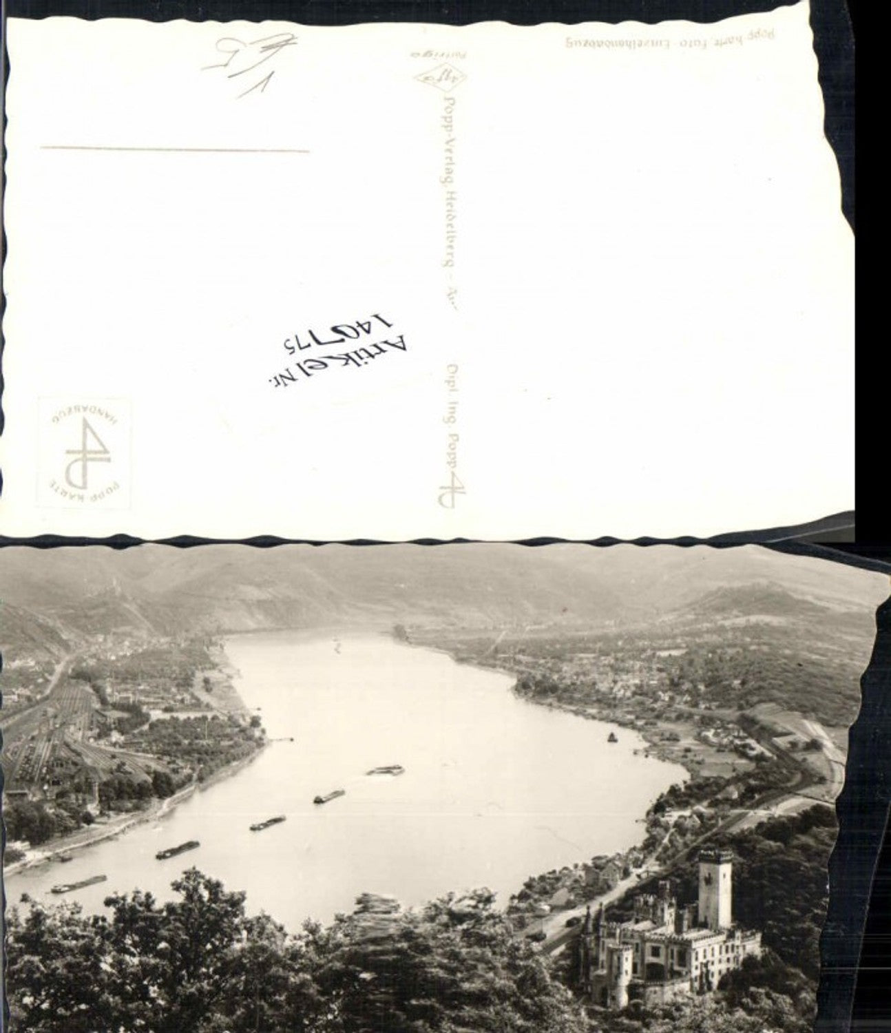 140775,Popp Verlag Heidelberg Handabzug 1839 Stolzenfels am Rhein